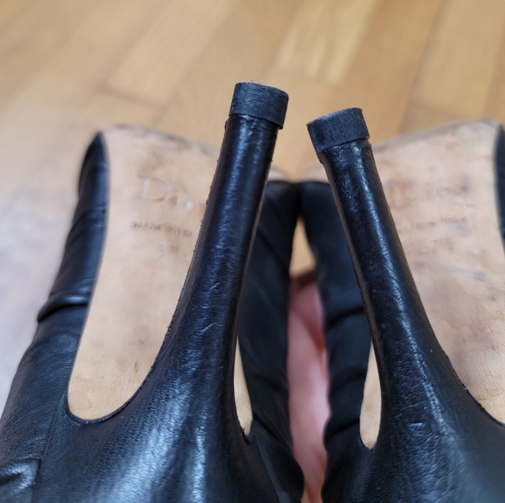 VTG Christian Dior Ruched Leather Pumps - Picture 10 of 15